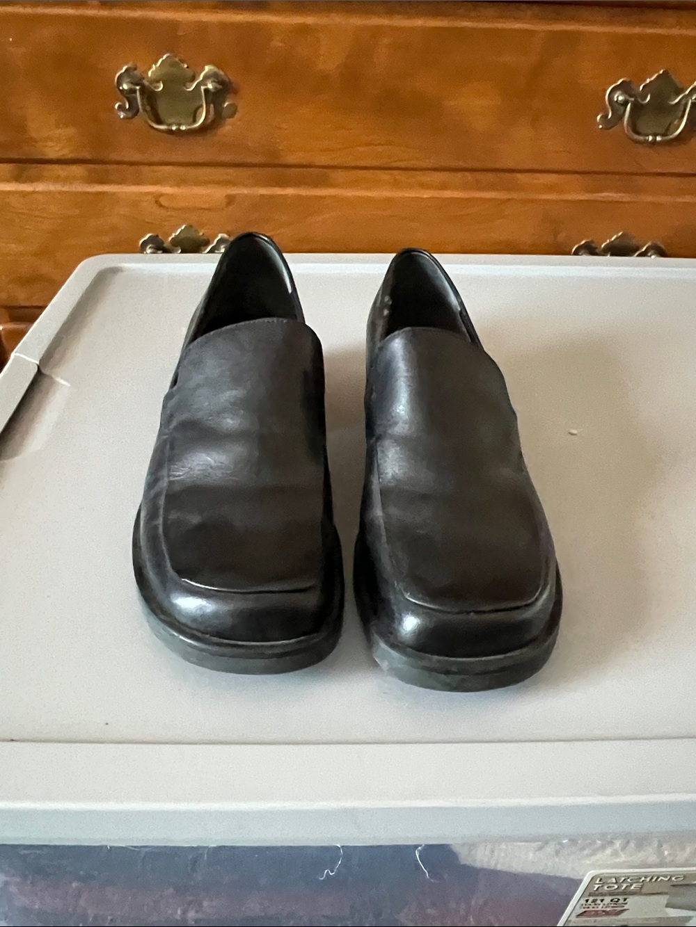 Franco Sarto Black Leather Slip-On Loafers
